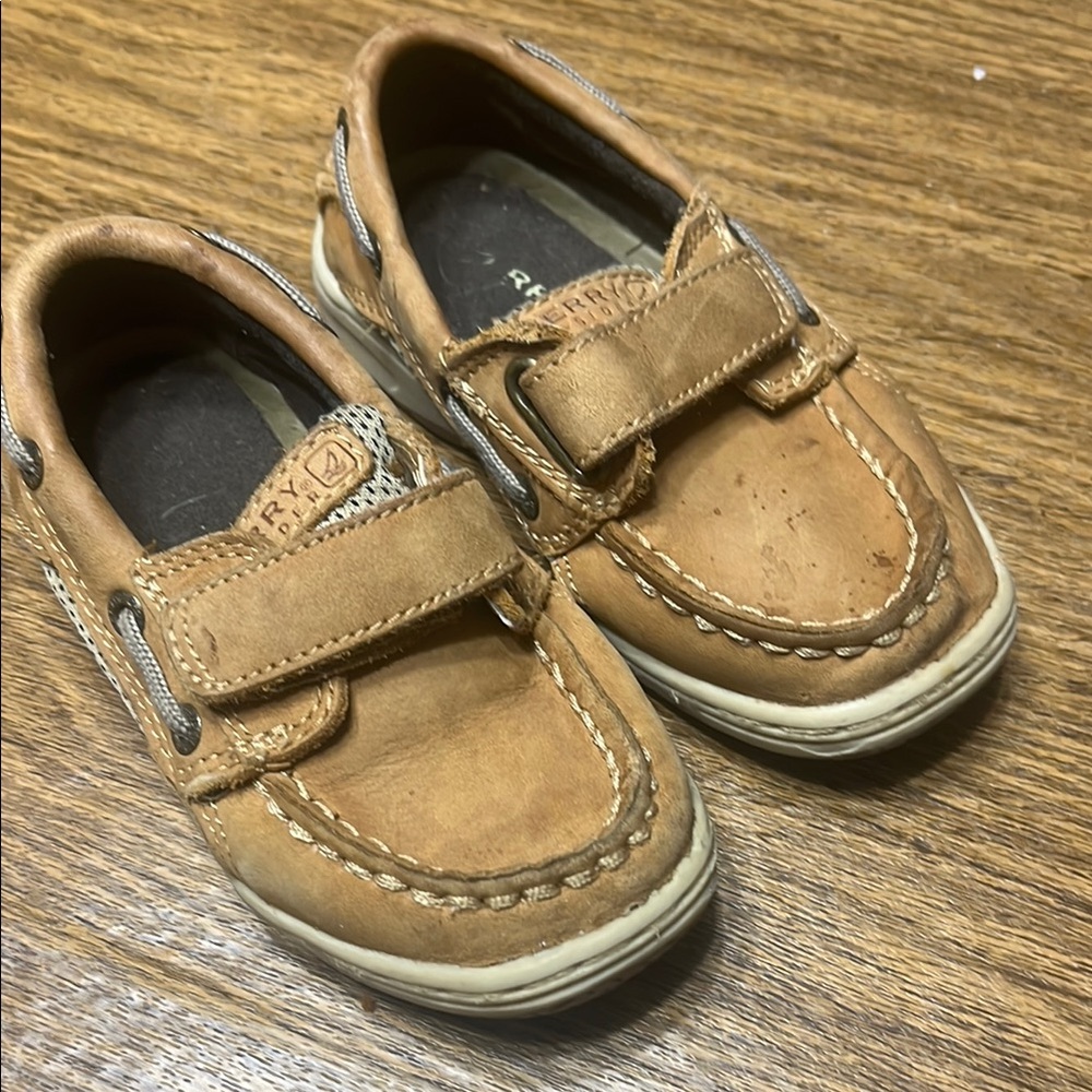 Sperry Tan Kids Boat Shoes